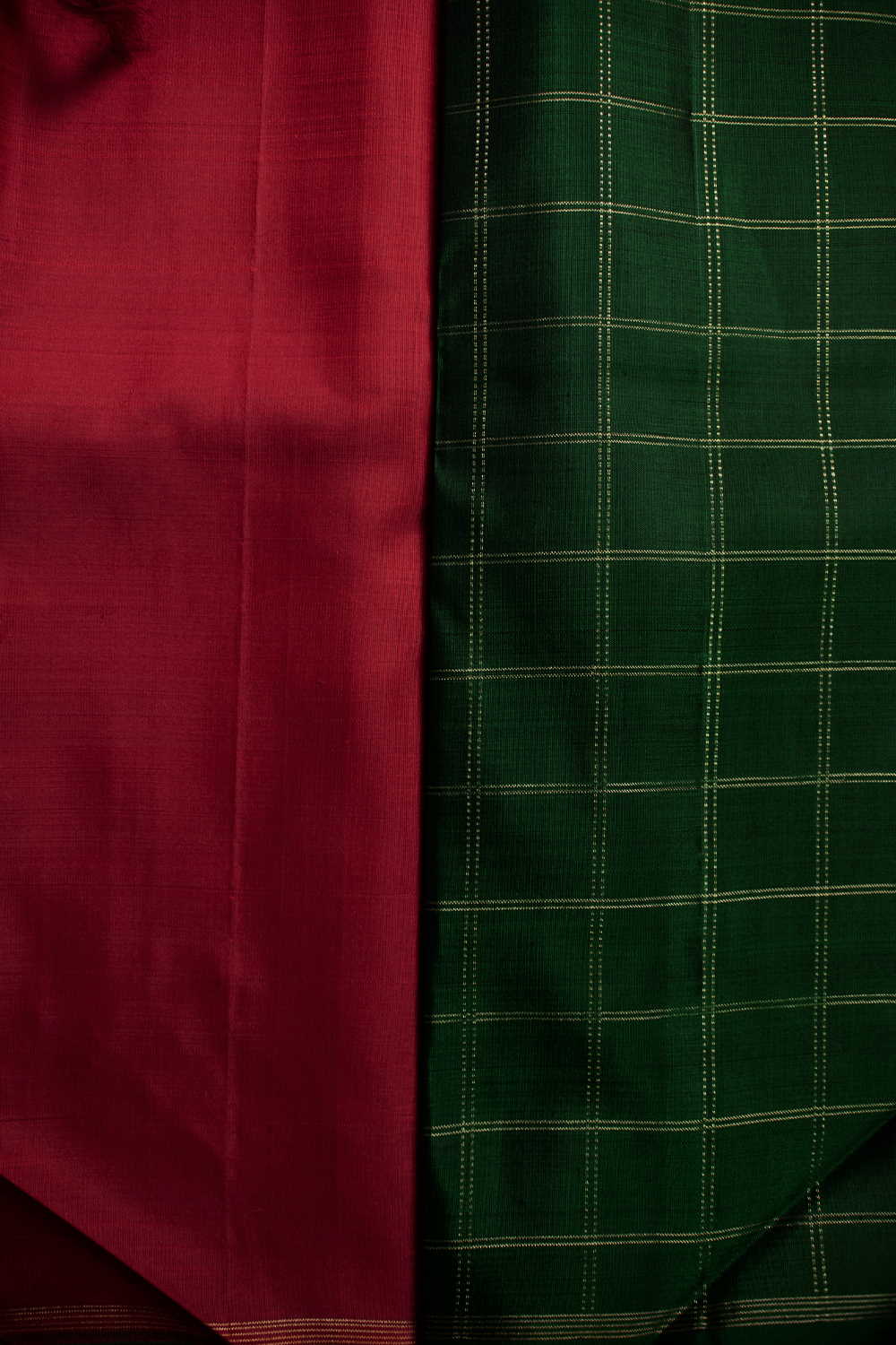 Traditional Dark Red Kanchipuram Silk saree - Image 4