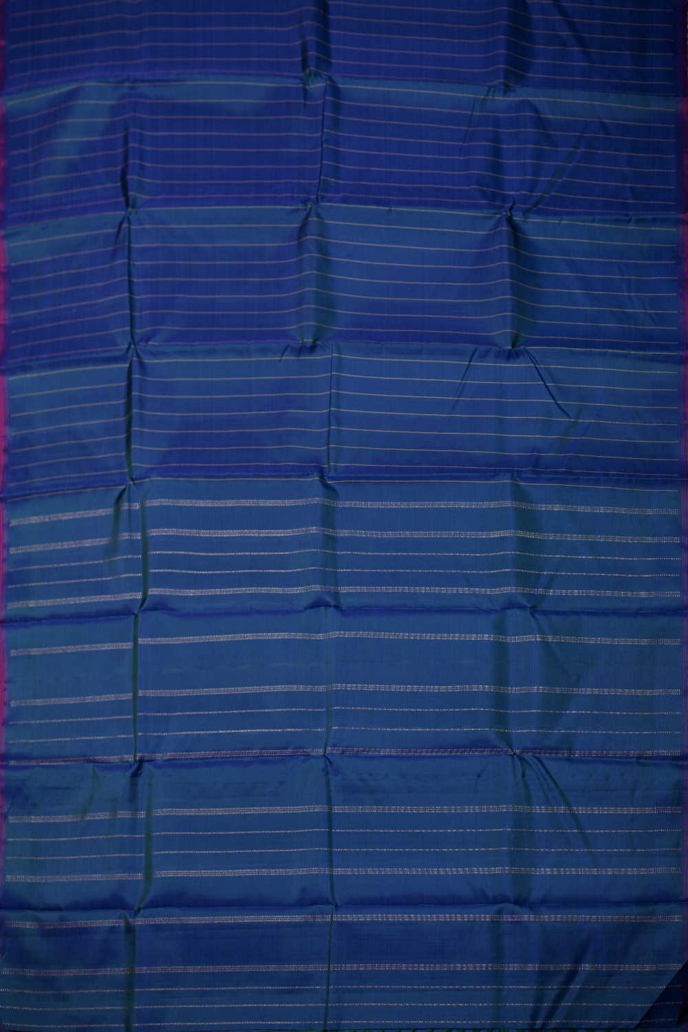 Vertical Stripe on Blue Kanchipuram Silk saree - Image 2