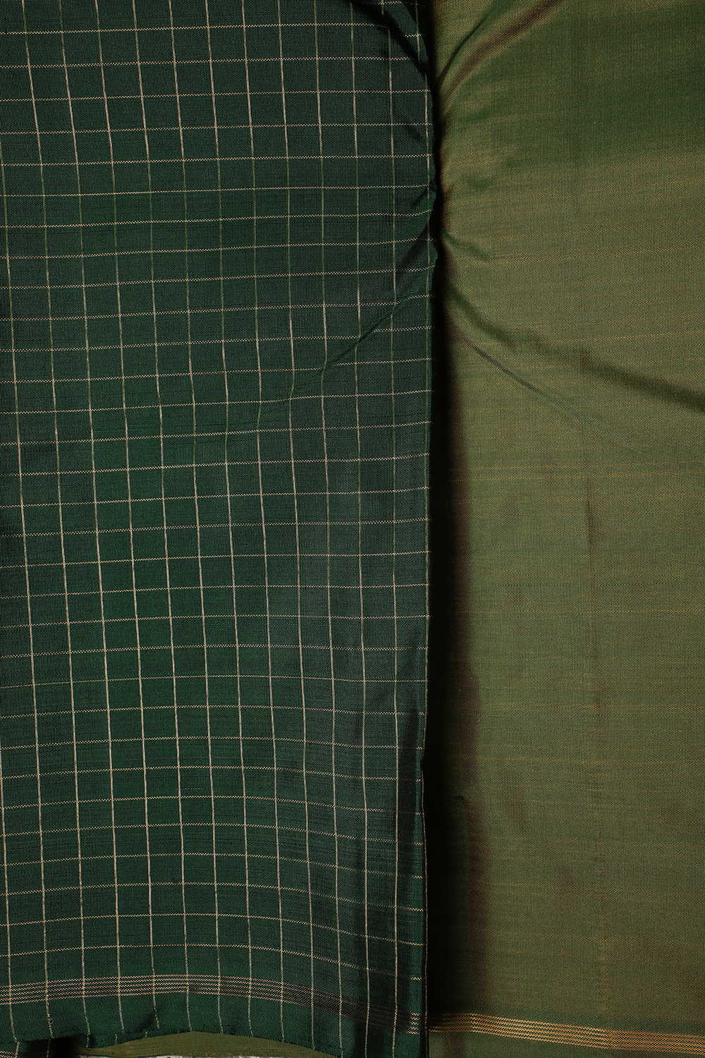 Dual Shaded Green Kanchipuram Silk saree - Image 4