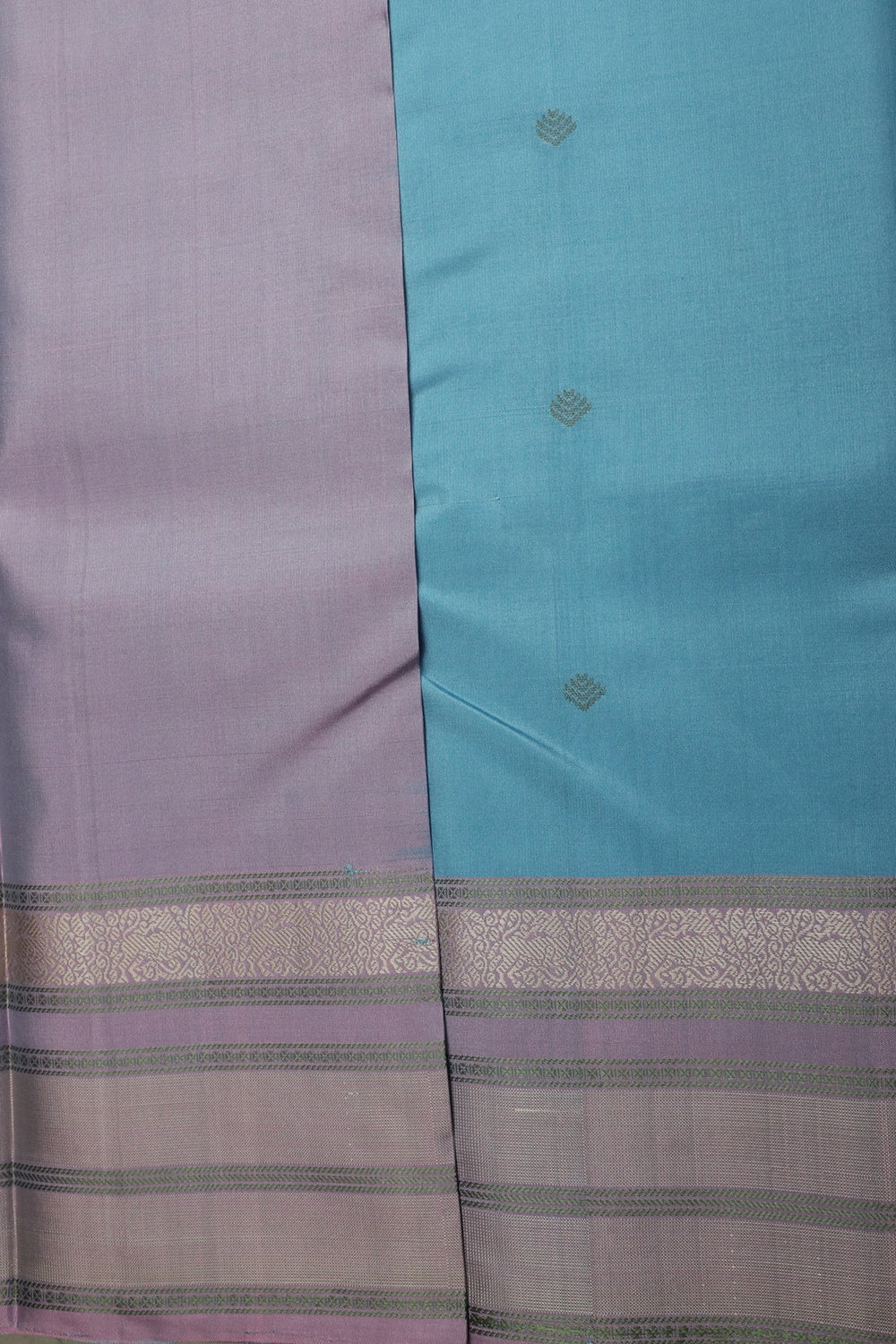 Butta on Light Blue Kanchipuram Silk saree - Image 4