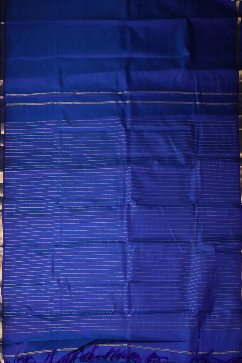 Royal Blue with Zari Border Thirubhuvanam Silk saree - Image 2