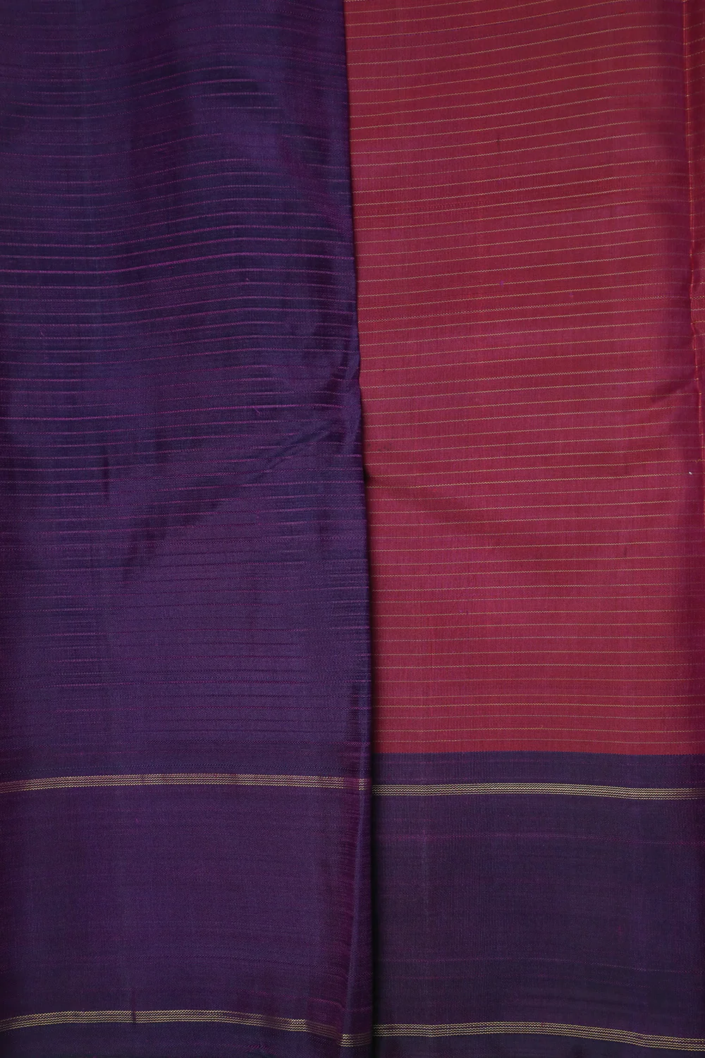Hot Pink with Purple Border Kanchipuram Silk saree - Image 4
