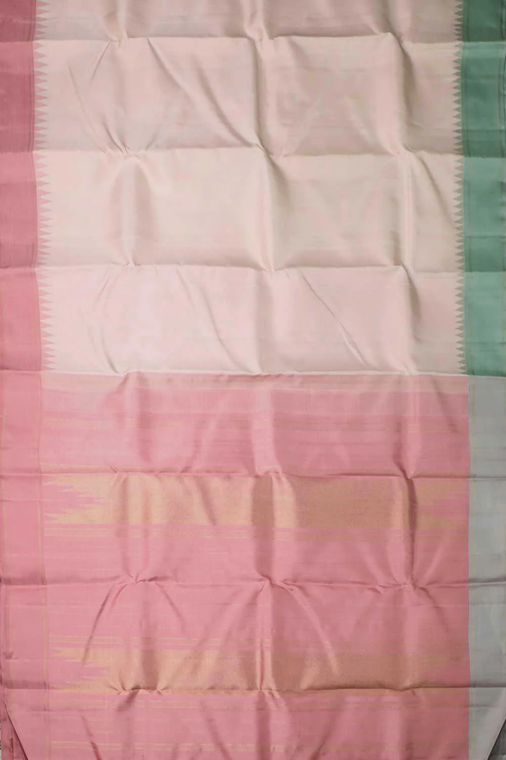 Pink & Green Border Kanchipuram Silk saree - Image 2