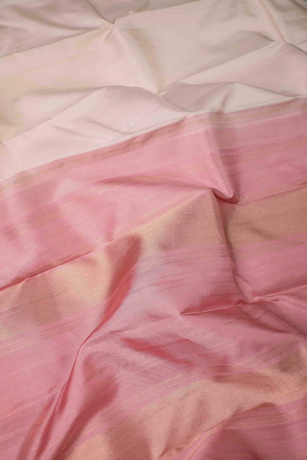 Pink & Green Border Kanchipuram Silk saree - Image 3