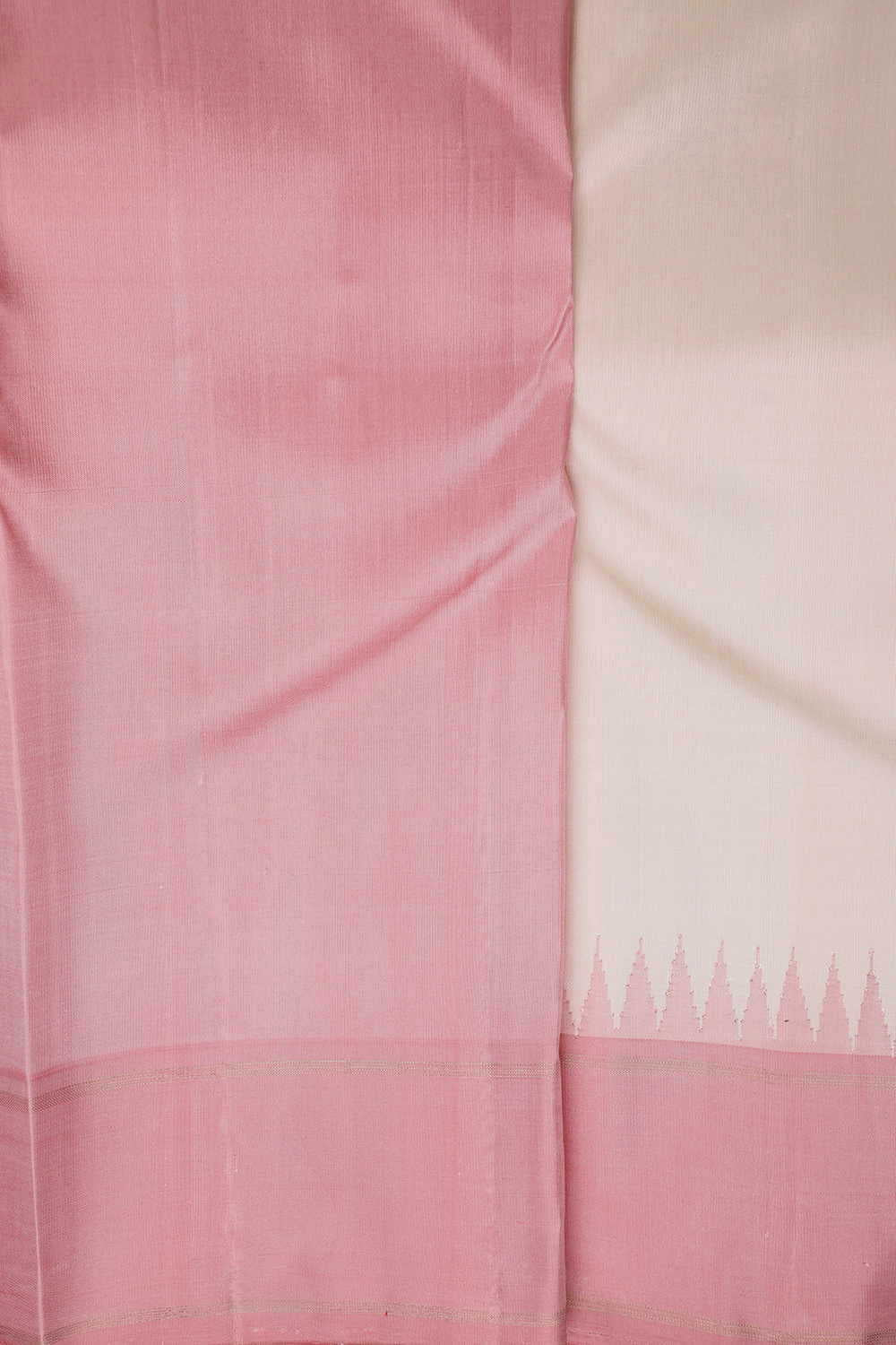 Pink & Green Border Kanchipuram Silk saree - Image 4