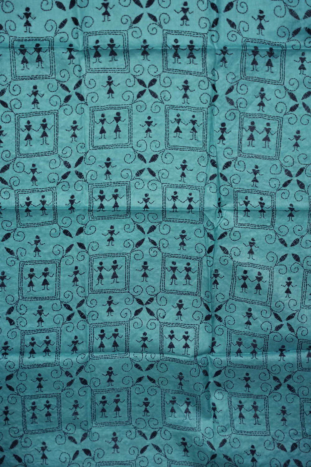 Ice Blue Kantha Silk Blouse - Image 2