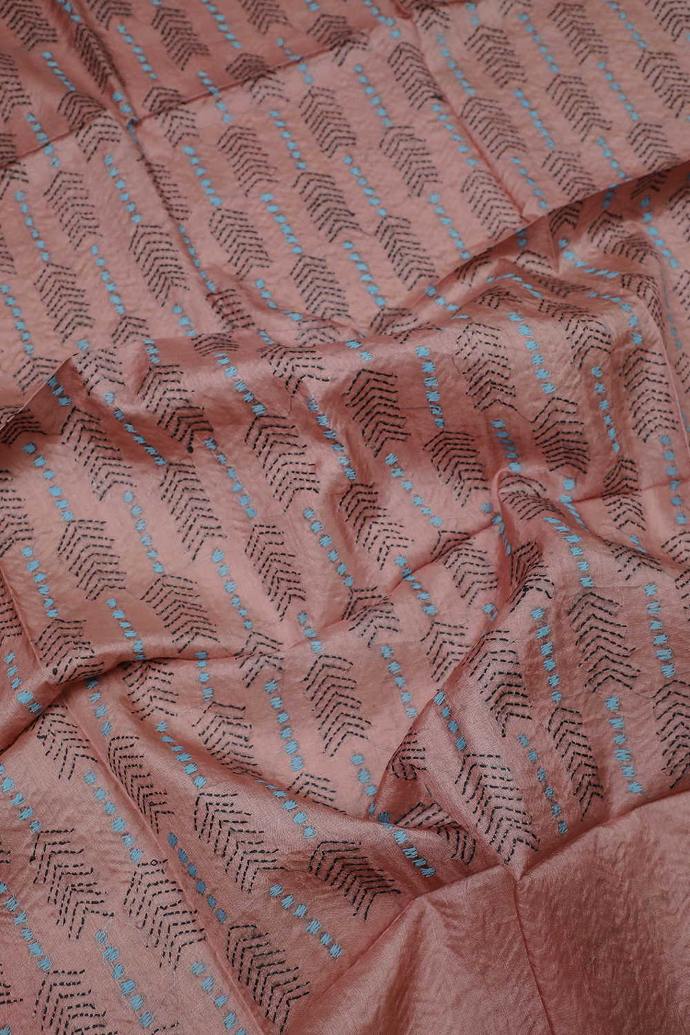 Soft Pink Kantha Silk Blouse - Image 3