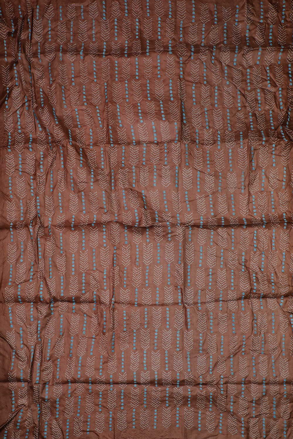Moss Maroon Kantha Silk Blouse - Image 3
