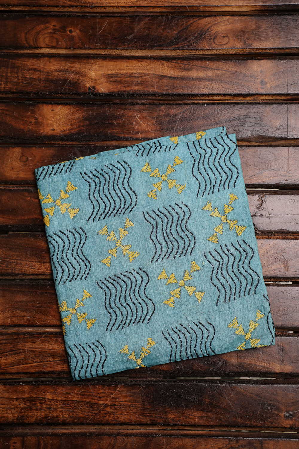 Soft Blue Kantha Silk Blouse