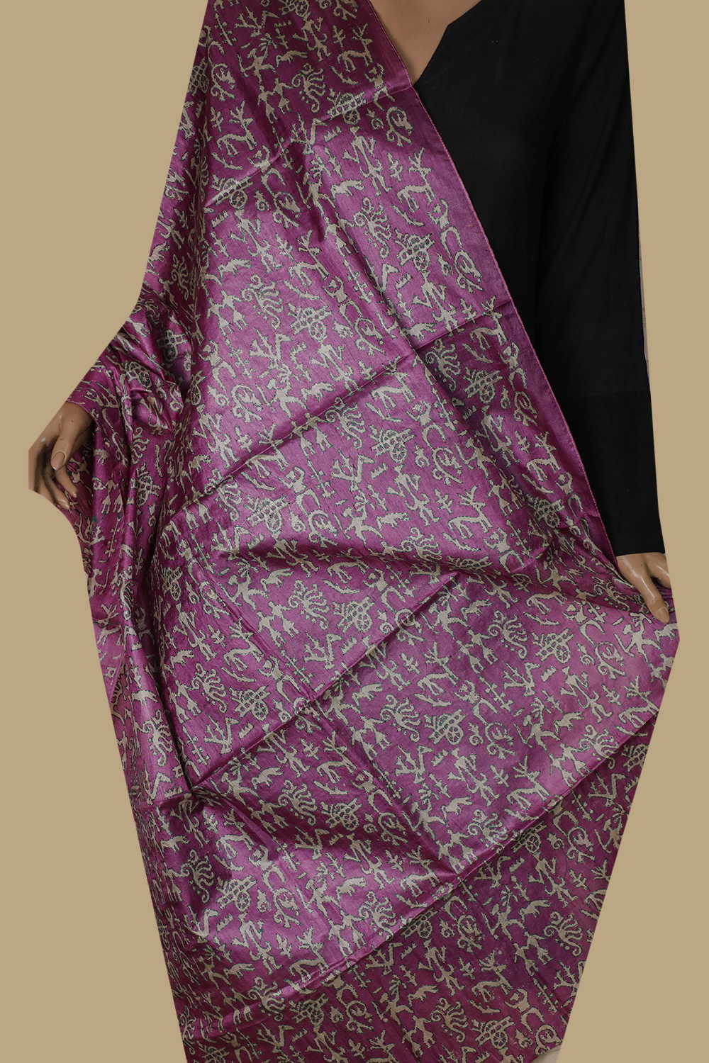 Persian Pink Kantha Silk Dupatta