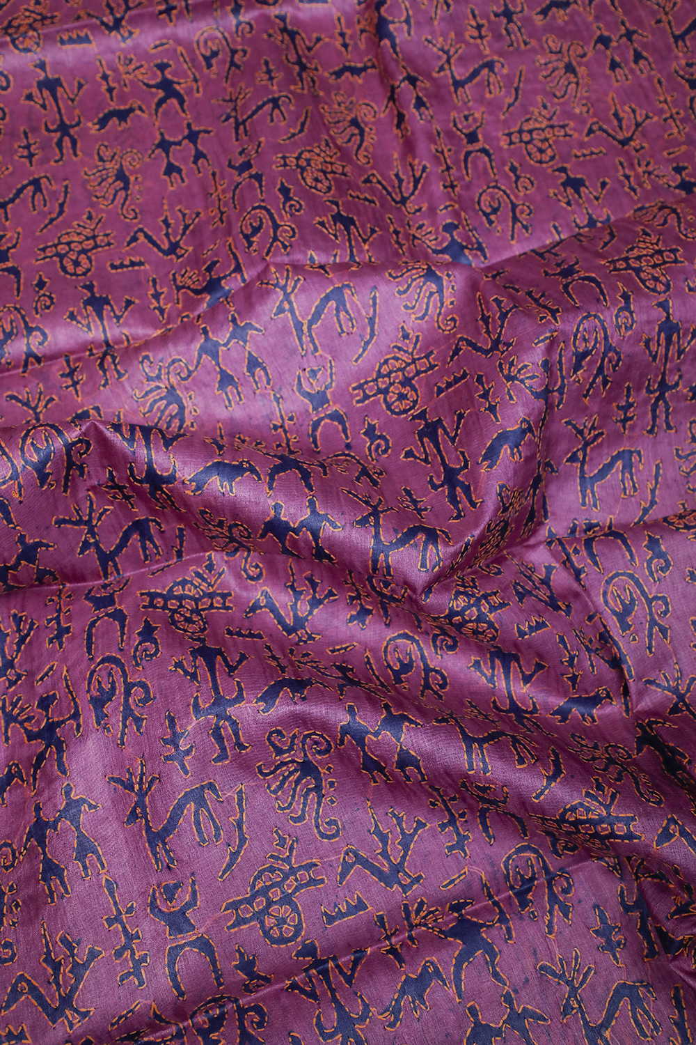 Fuchsia Pink Kantha Silk Dupatta - Image 3