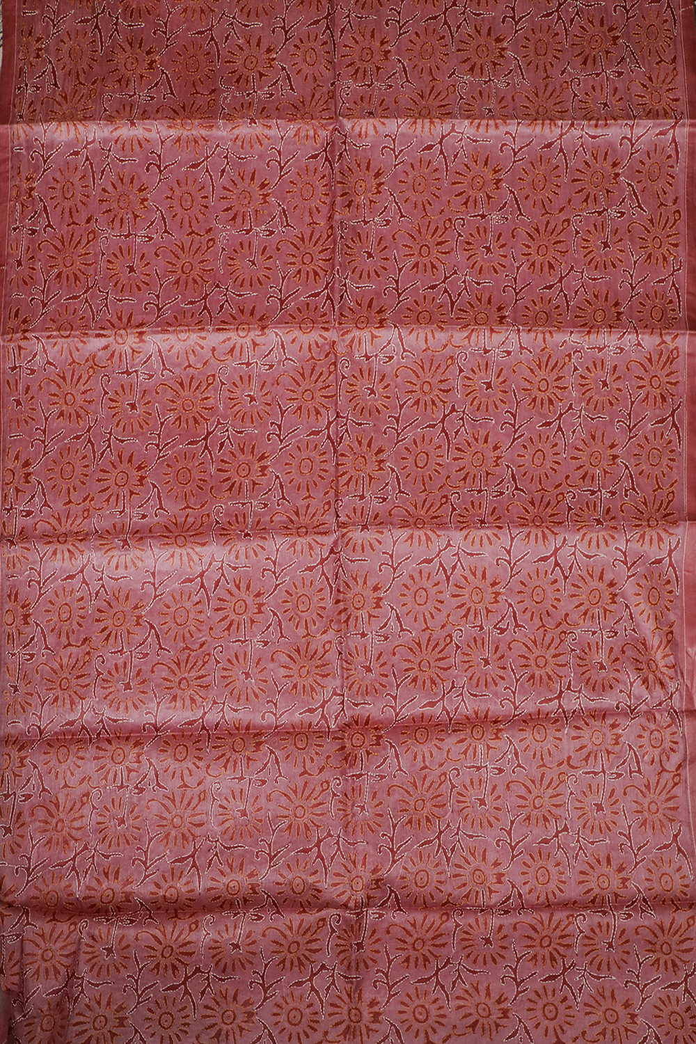Salmon Pink Kantha Silk Dupatta - Image 2
