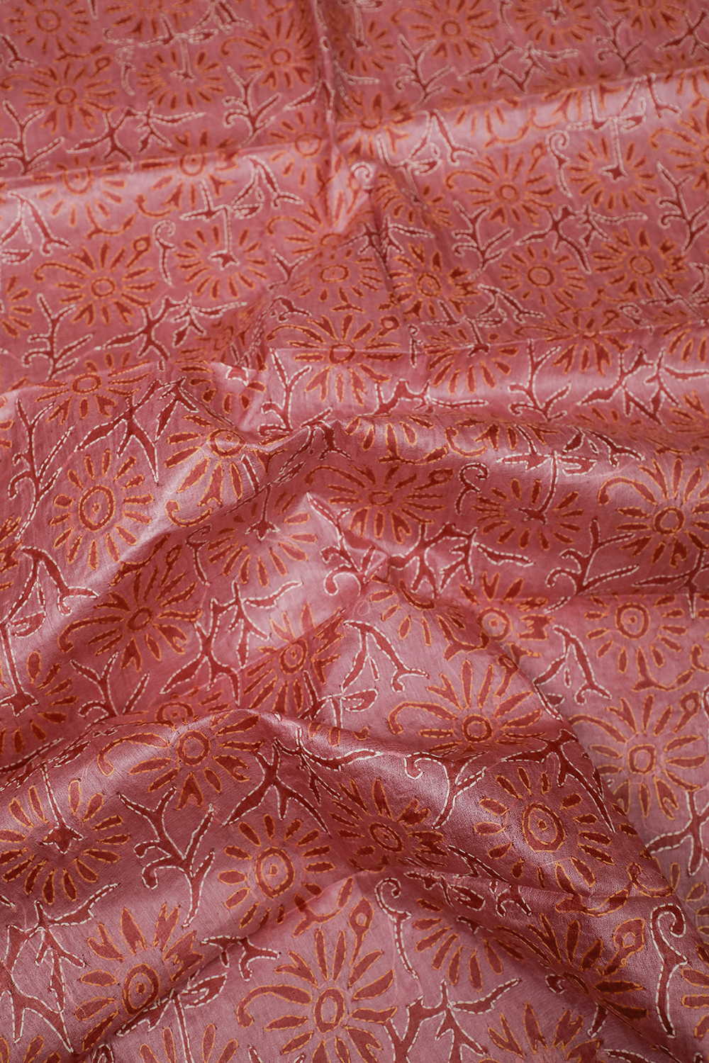 Salmon Pink Kantha Silk Dupatta - Image 3