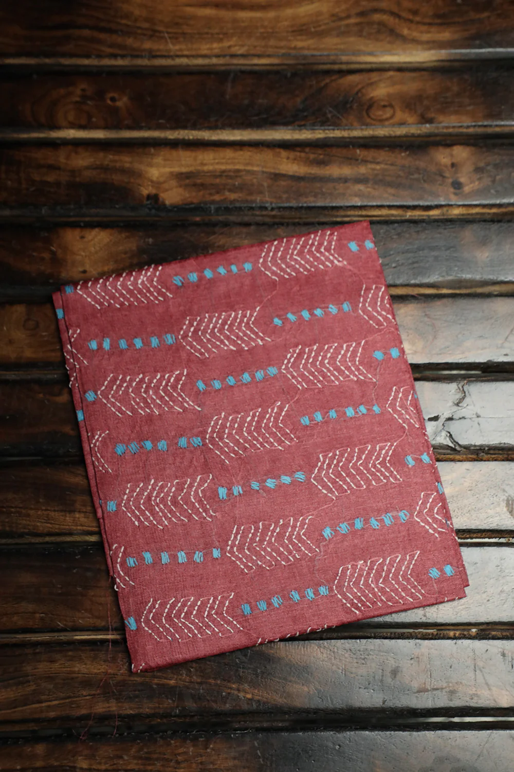 Scarlet Maroon Kantha Tussar Blouse