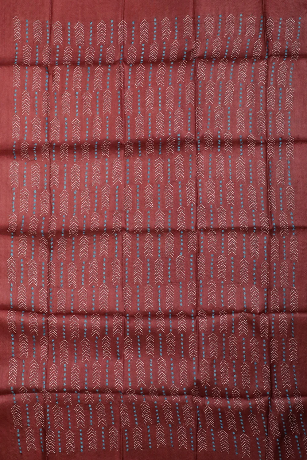 Scarlet Maroon Kantha Tussar Blouse - Image 2