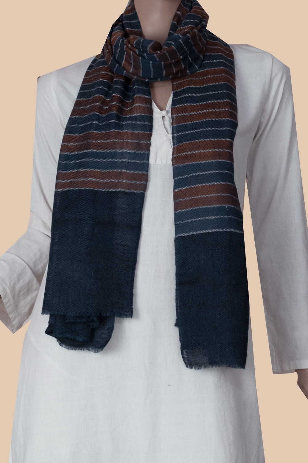 Stripe Pattern Pashmina woolen stole - Image 2