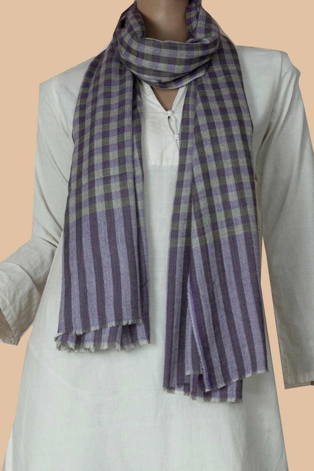 Checkered Design Kashmir Woolen Stole
