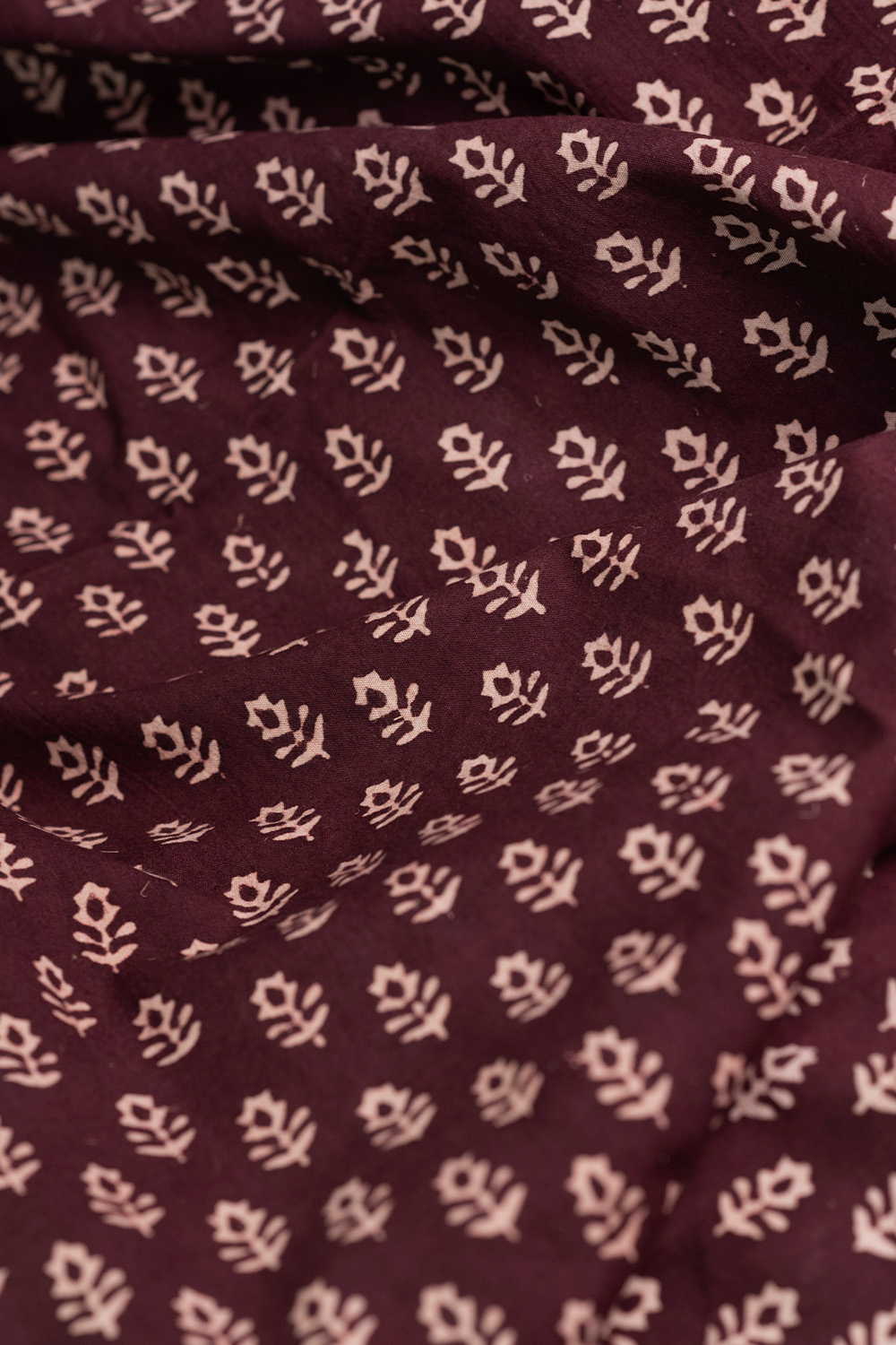 Dark Brown Kutch Cotton Fabric - Image 3