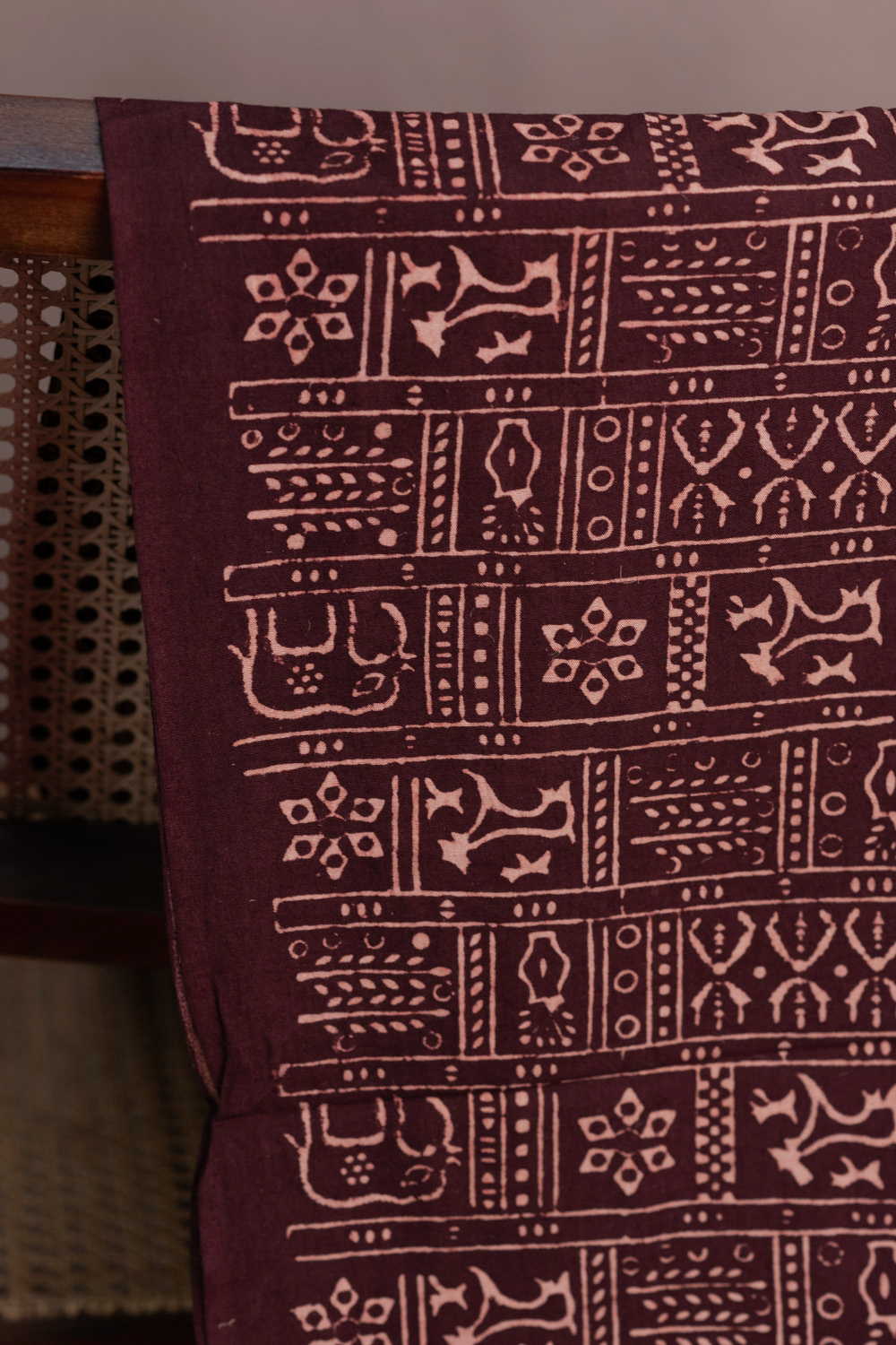 Patterned on Brown Kutch Cotton Fabric - Image 2