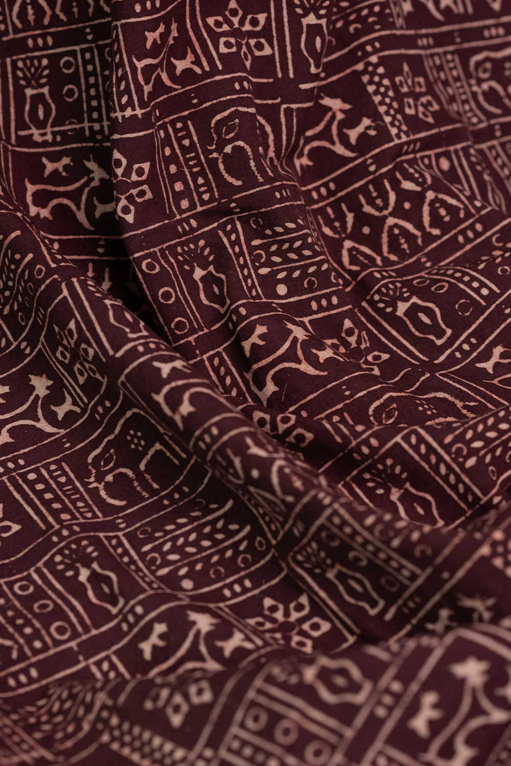 Pattern - Dark Brown Kutch Cotton Fabric - Image 3