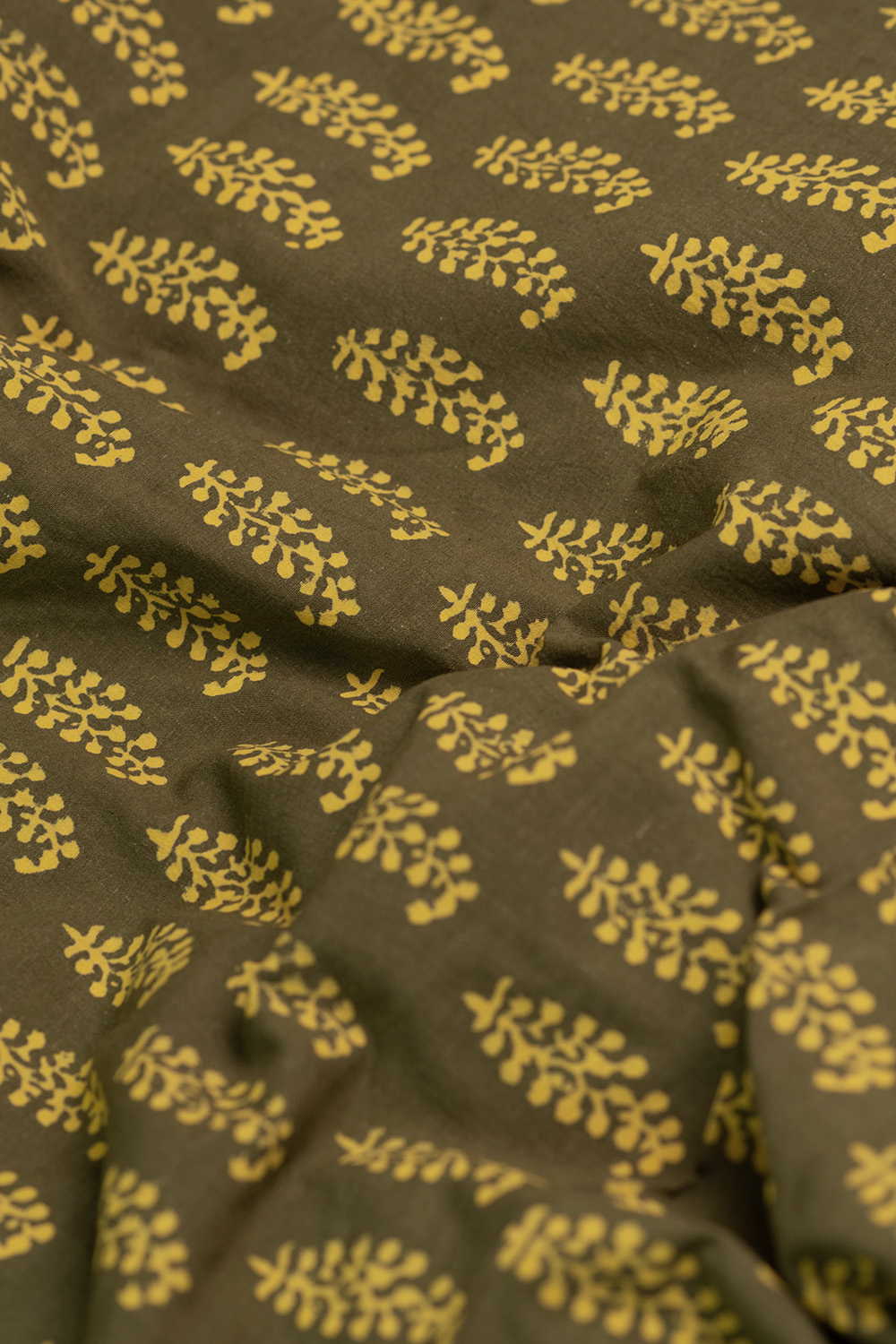 Yellow Pailsey - Green Kutch Cotton Fabric - Image 3