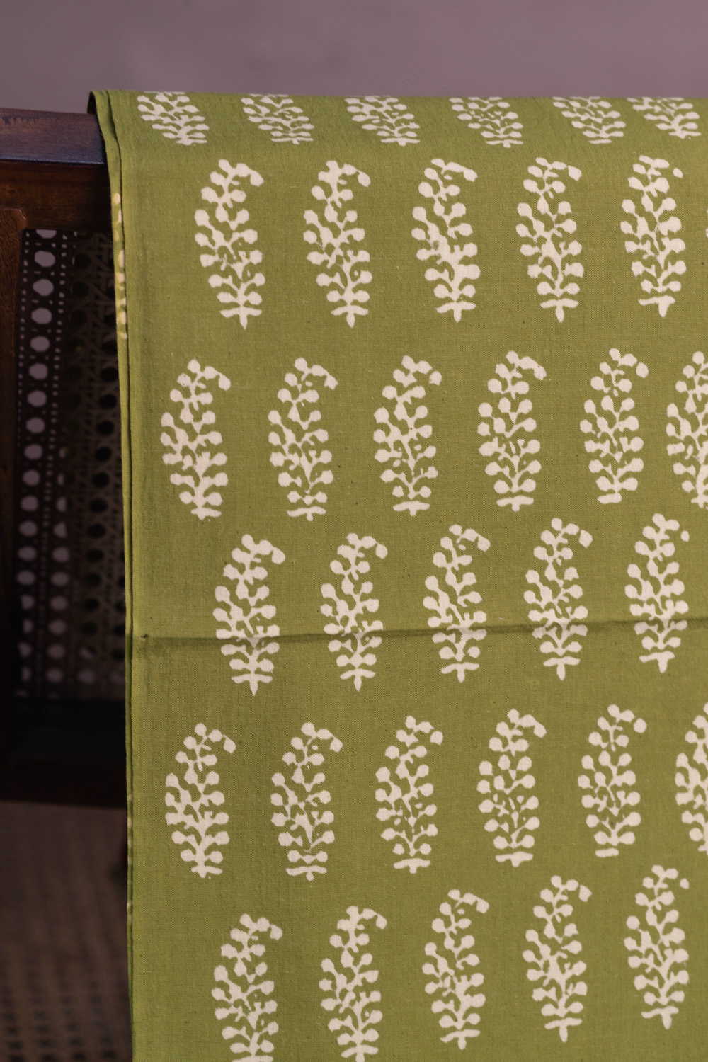 Pickle Green Kutch Cotton Fabric - Image 2
