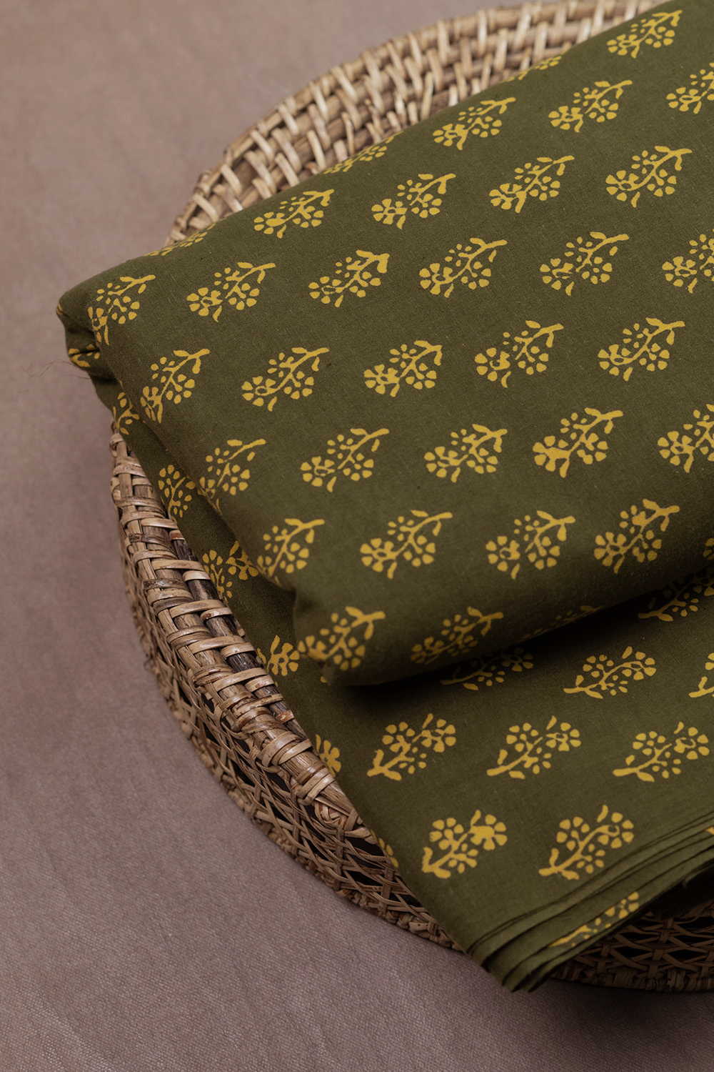 Florets - Green Kutch Cotton Fabric