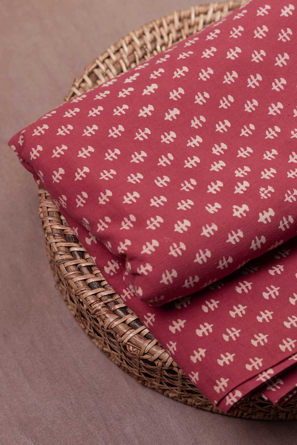 Parosal Peach Kutch Cotton Fabric