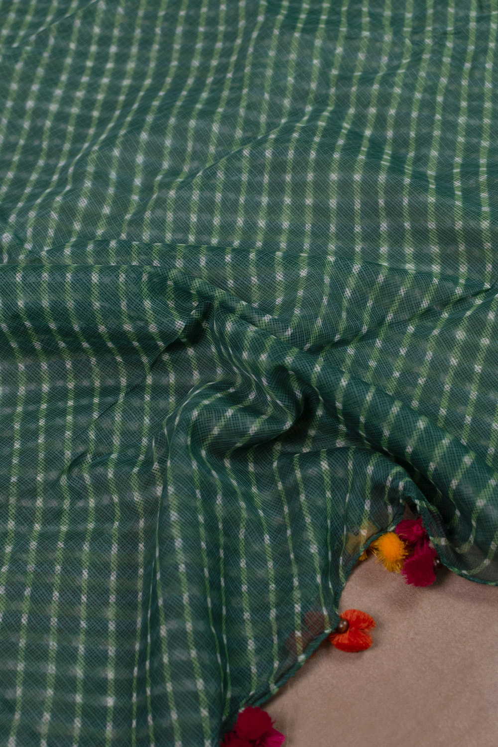 Green Leheriya Kota Cotton Dupatta