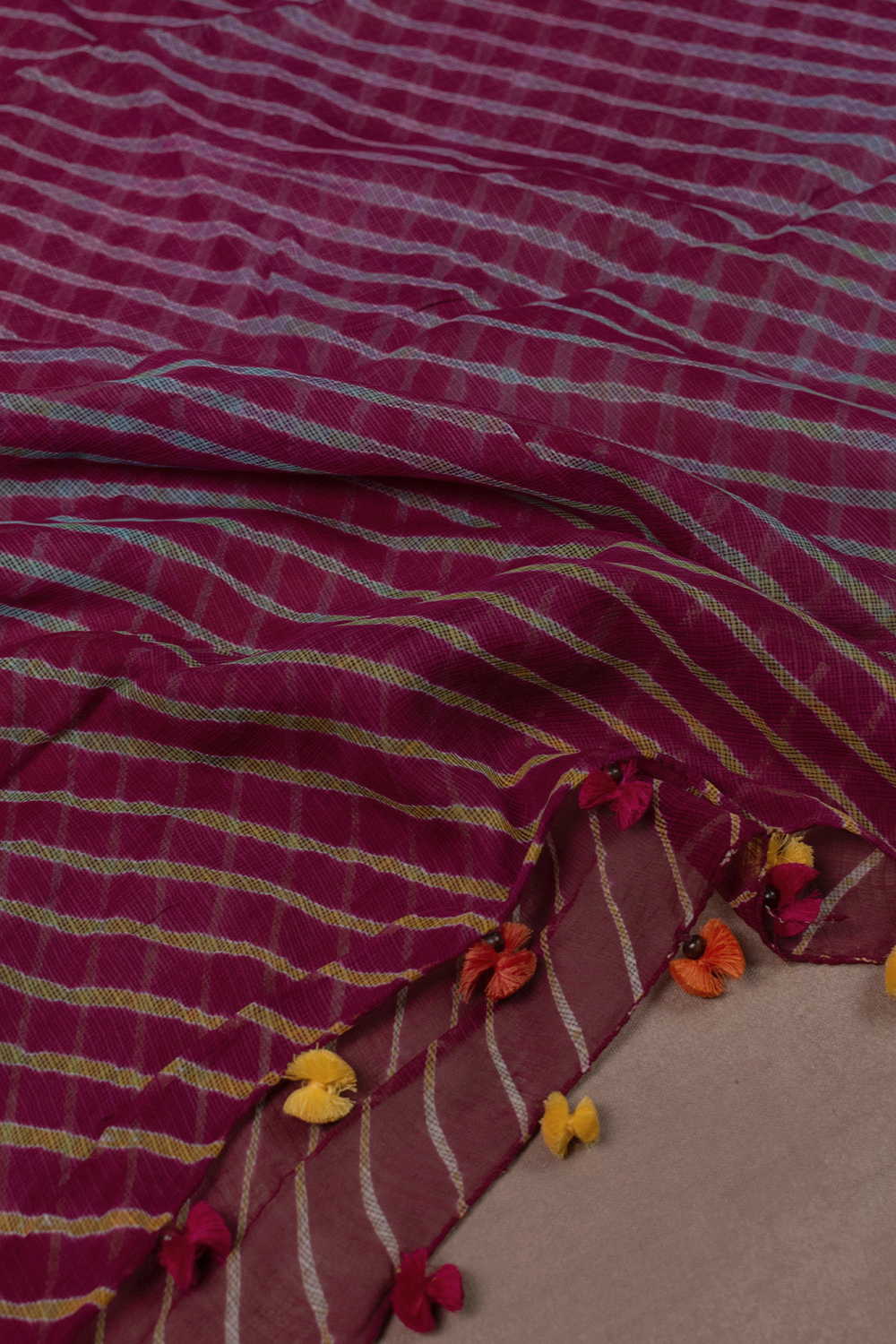 Purple - Leheriya Kota Cotton Dupatta