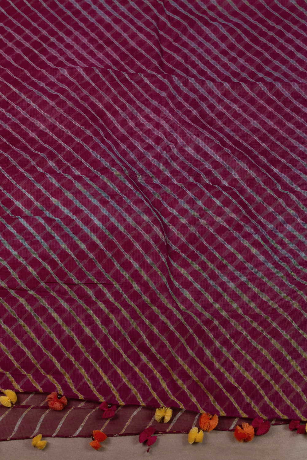 Purple - Leheriya Kota Cotton Dupatta - Image 3