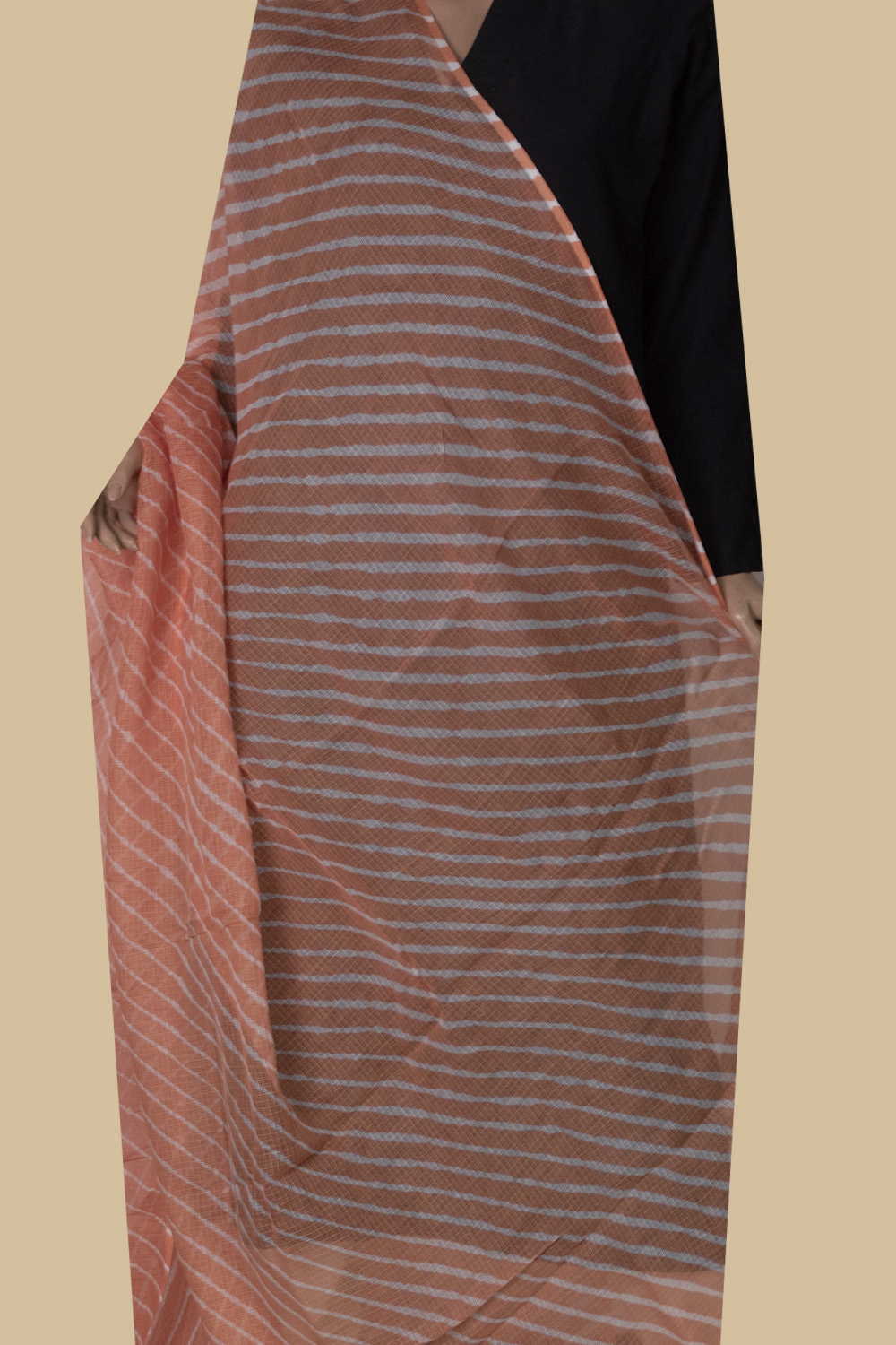 Orange - Leheriya Kota Cotton Dupatta - Image 2