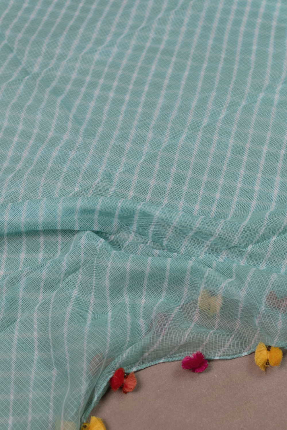 Sea Green Leheriya Kota Cotton Dupatta