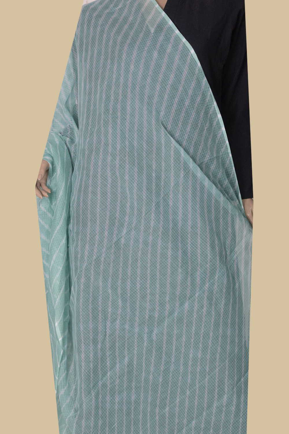 Sea Green Leheriya Kota Cotton Dupatta - Image 2