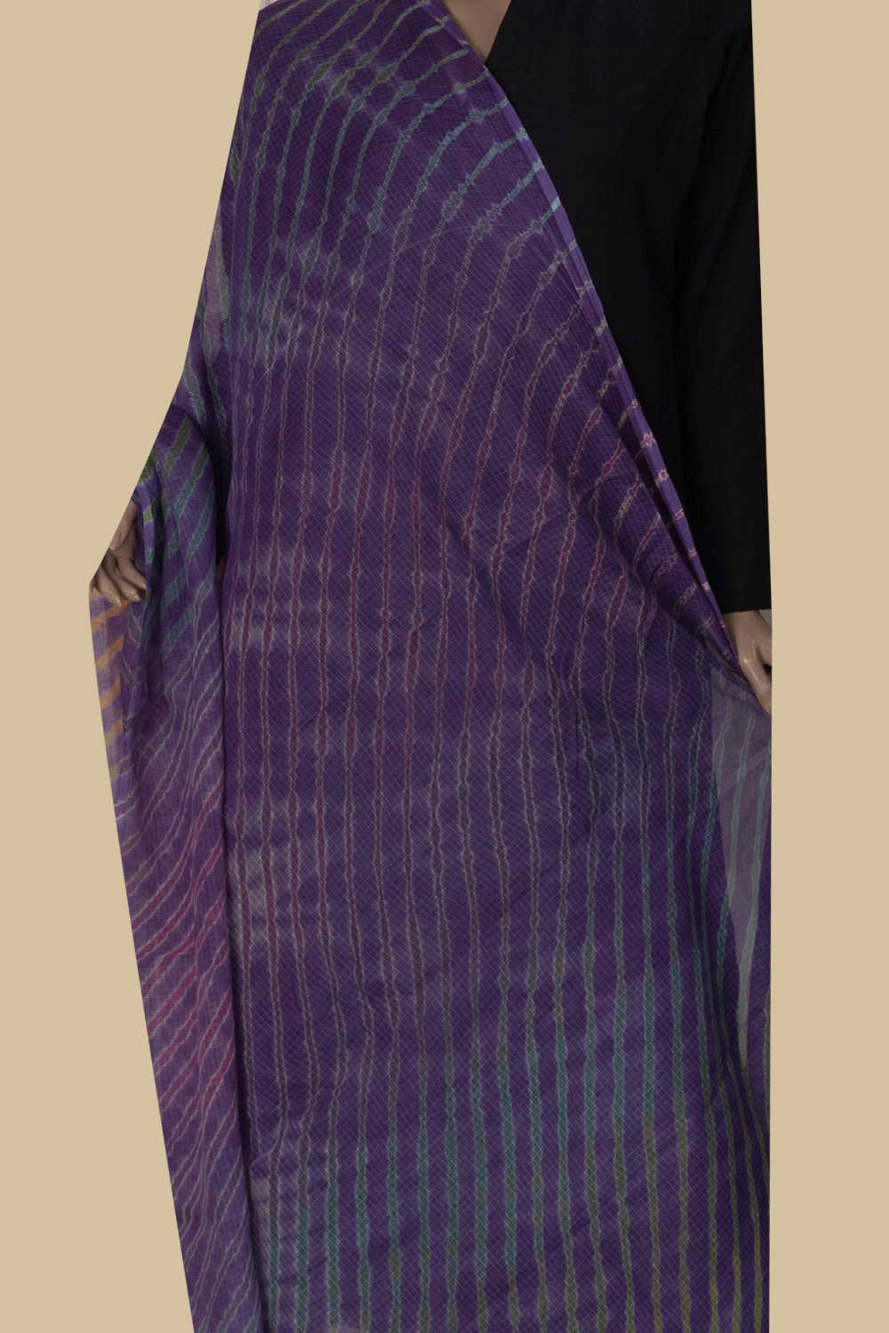 Violet - Leheriya Kota Cotton Dupatta - Image 2