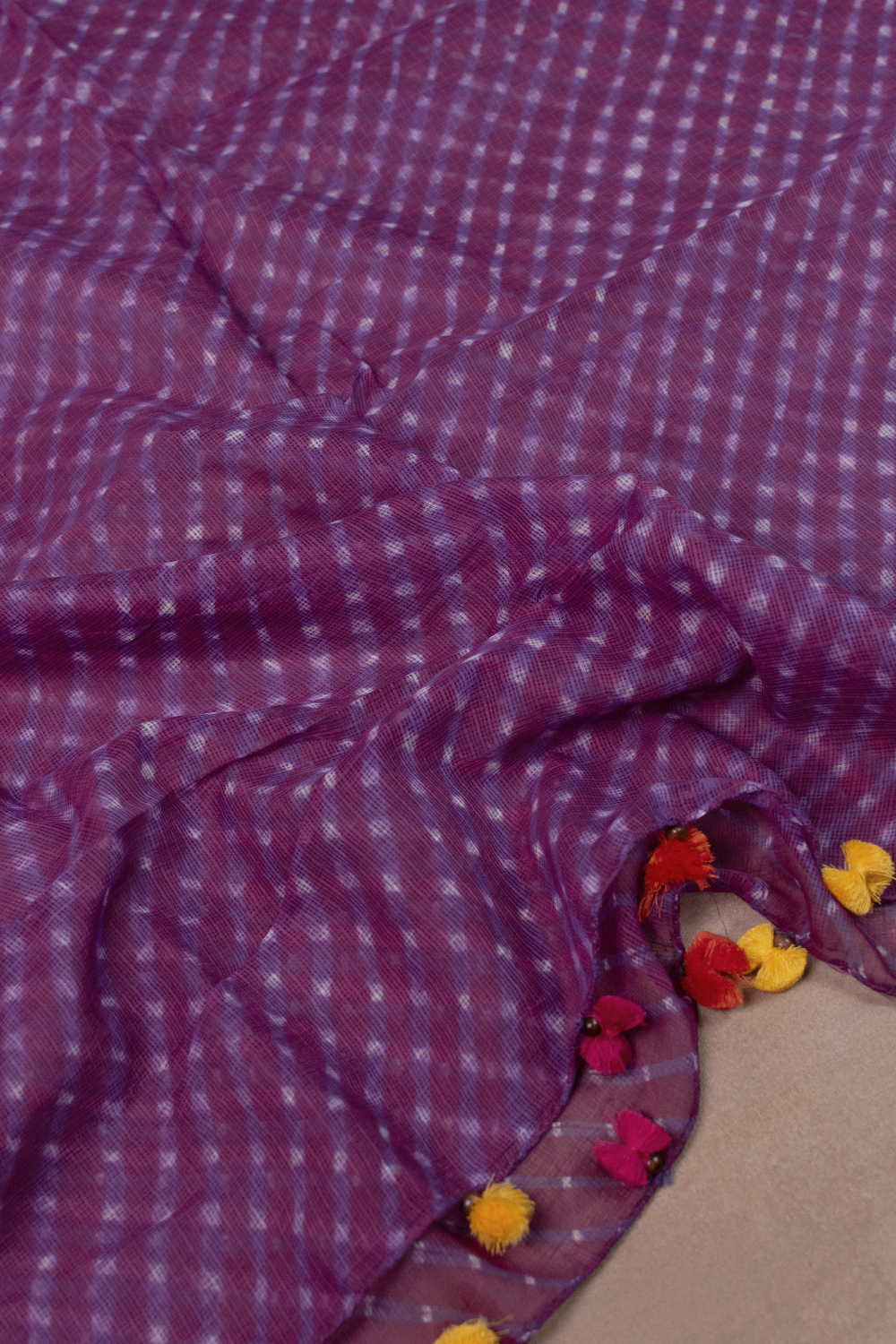 Eminence Purpe Leheriya Kota Cotton Dupatta