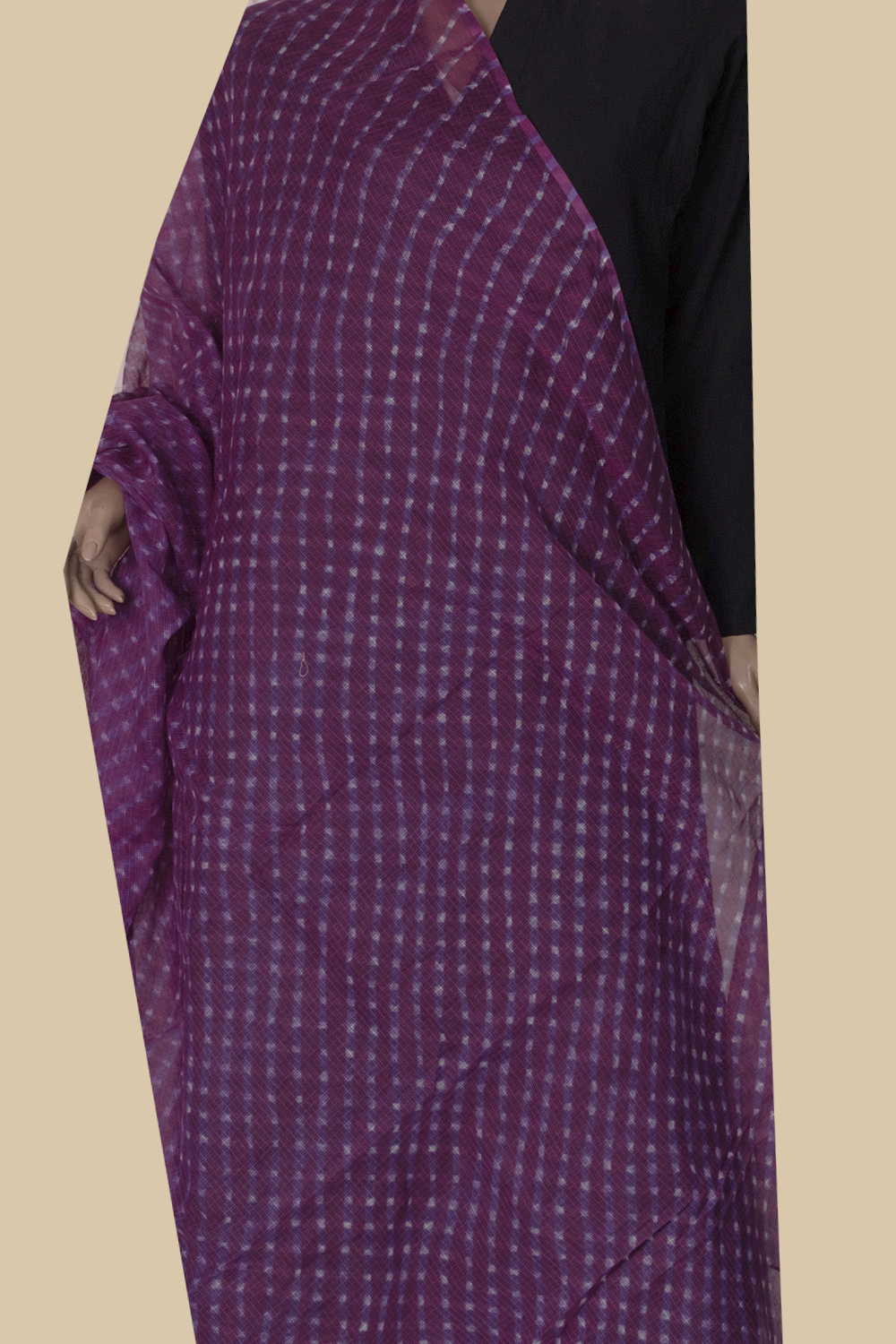 Eminence Purpe Leheriya Kota Cotton Dupatta - Image 2