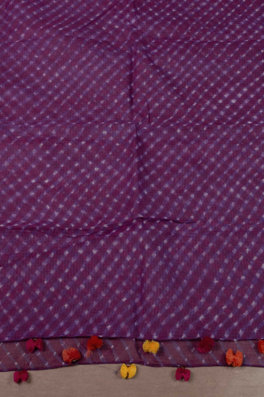 Eminence Purpe Leheriya Kota Cotton Dupatta - Image 3