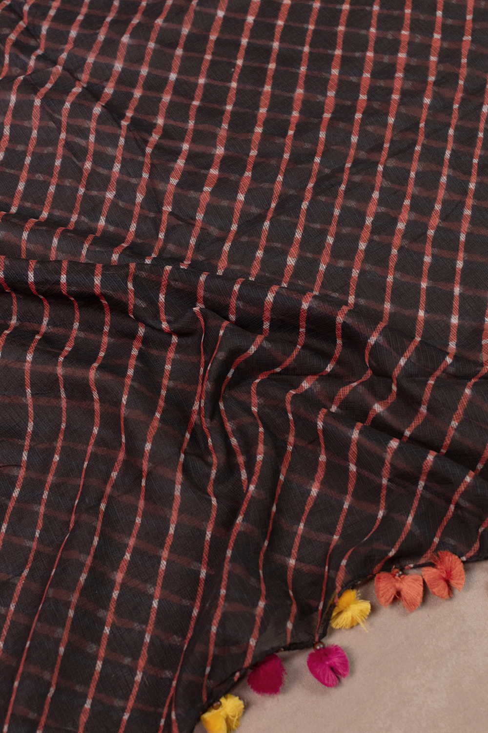 Black Leheriya Kota Cotton Dupatta