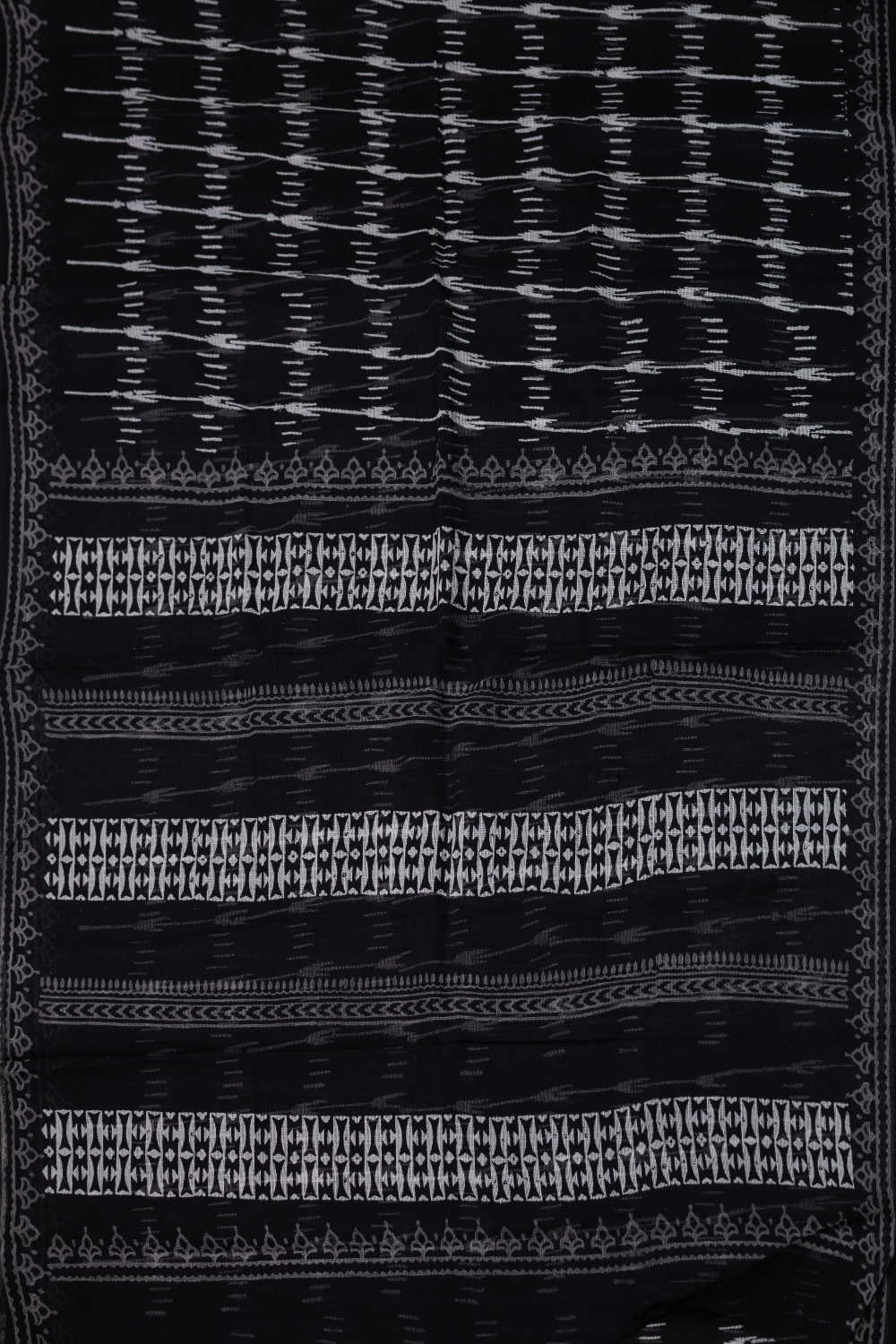 Black Geometric Pattern Kota Cotton saree - Image 2