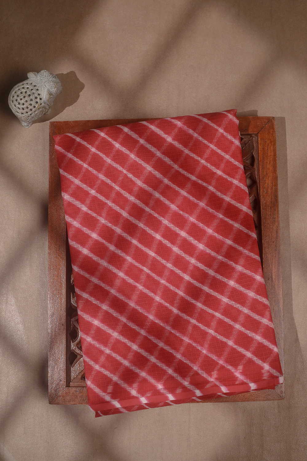 Red Leheriya Kota Cotton saree