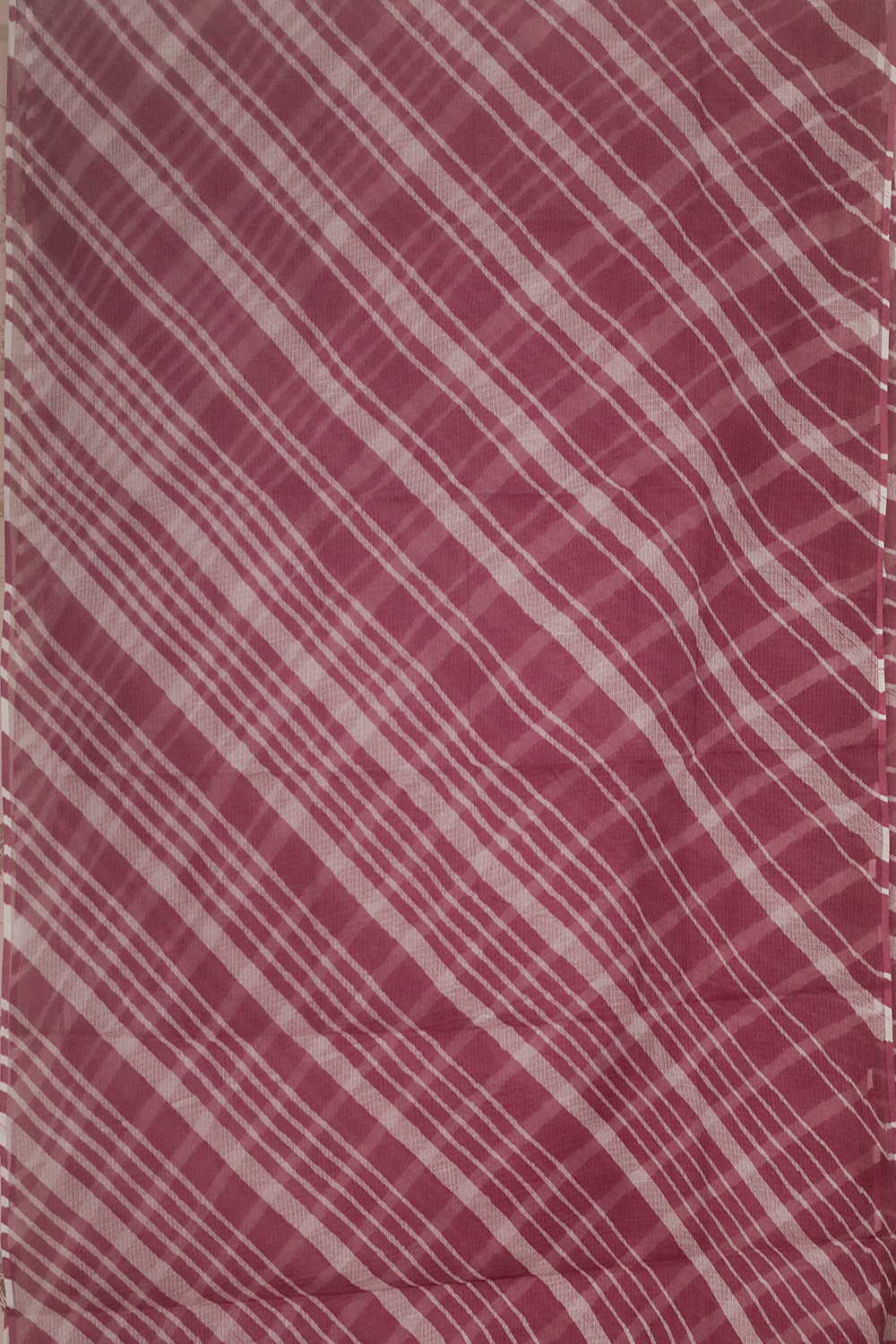 Pink Stripes Leheriya Kota Cotton saree - Image 3