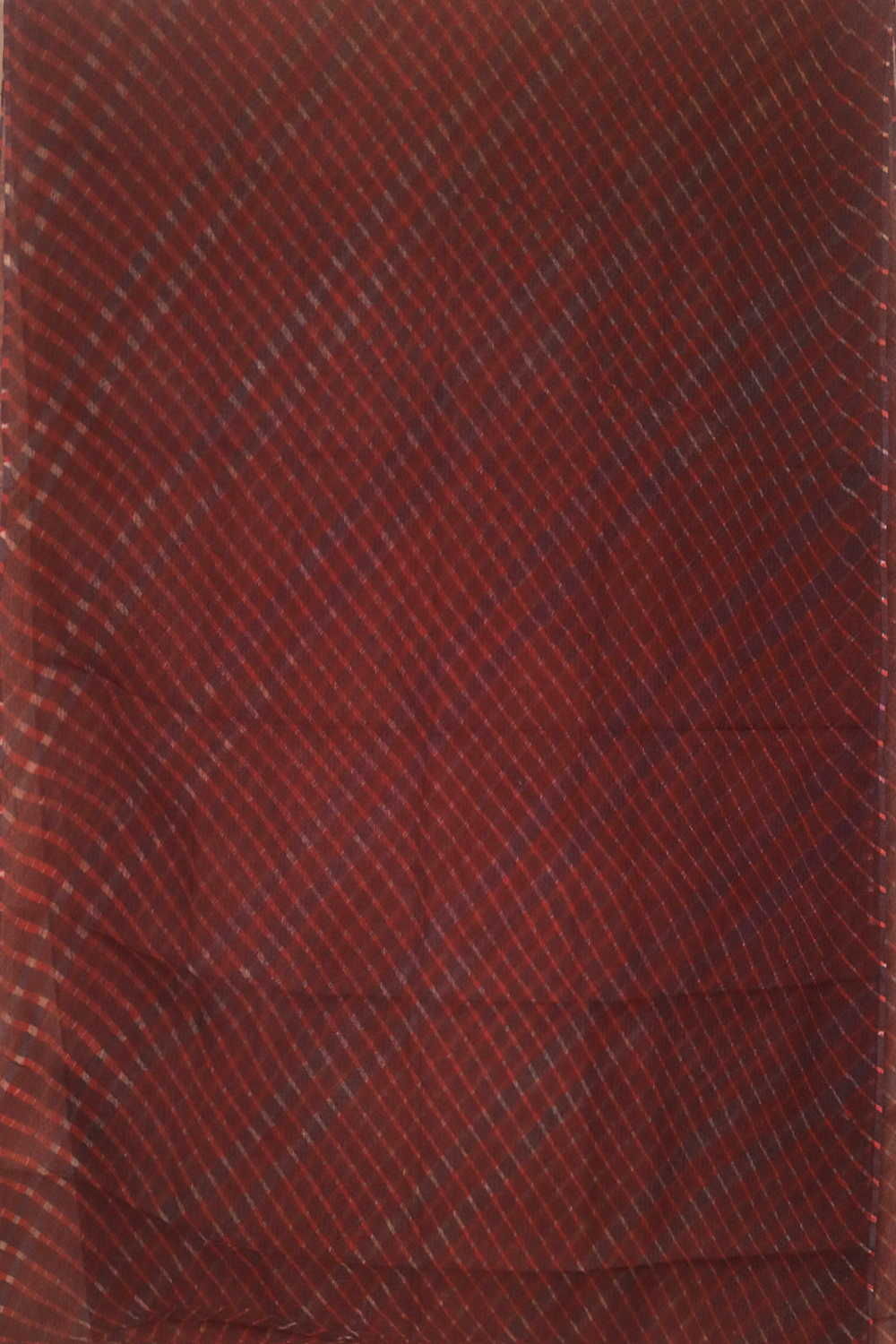 Shade of Maroon Leheriya Kota Cotton saree - Image 3
