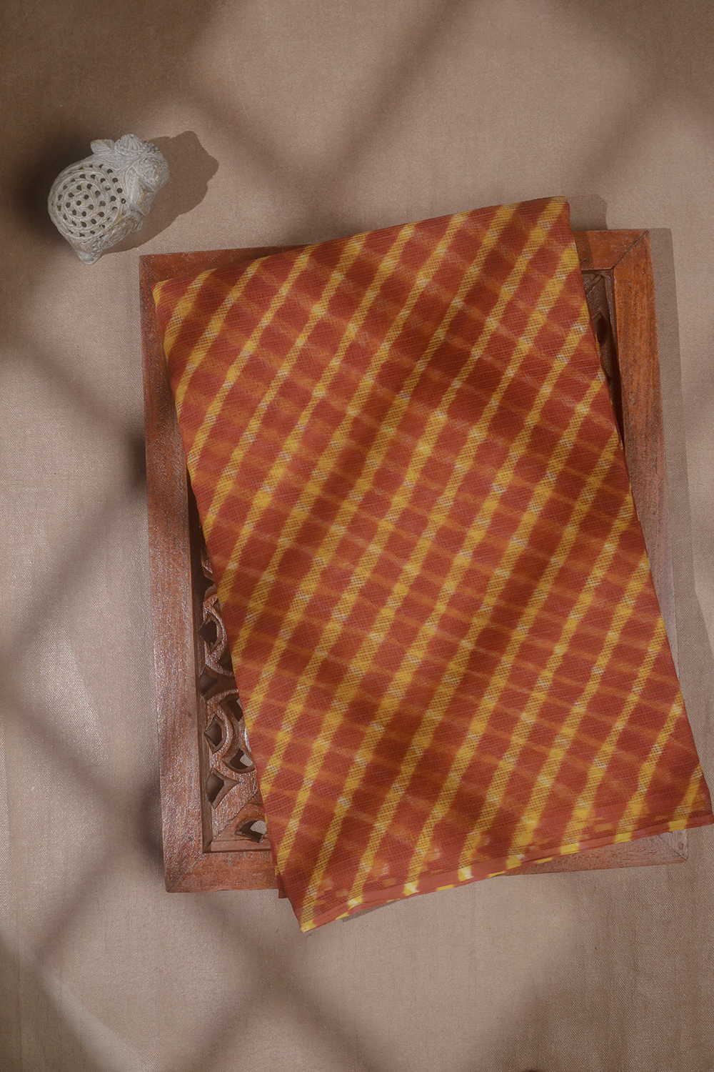 Orange Leheriya Kota Cotton saree