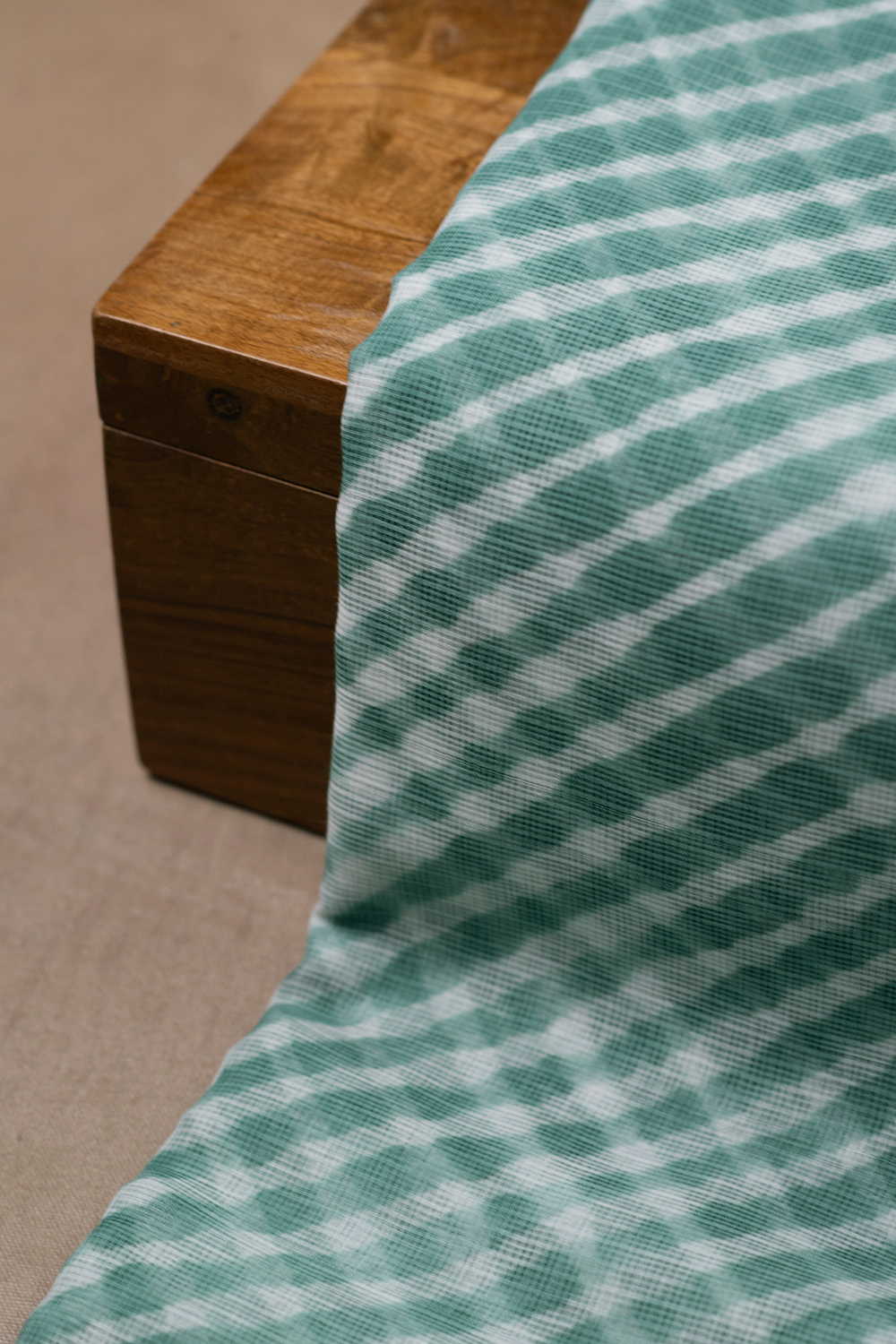 Dark Green - Leheriya Kota Cotton Fabric - Image 2