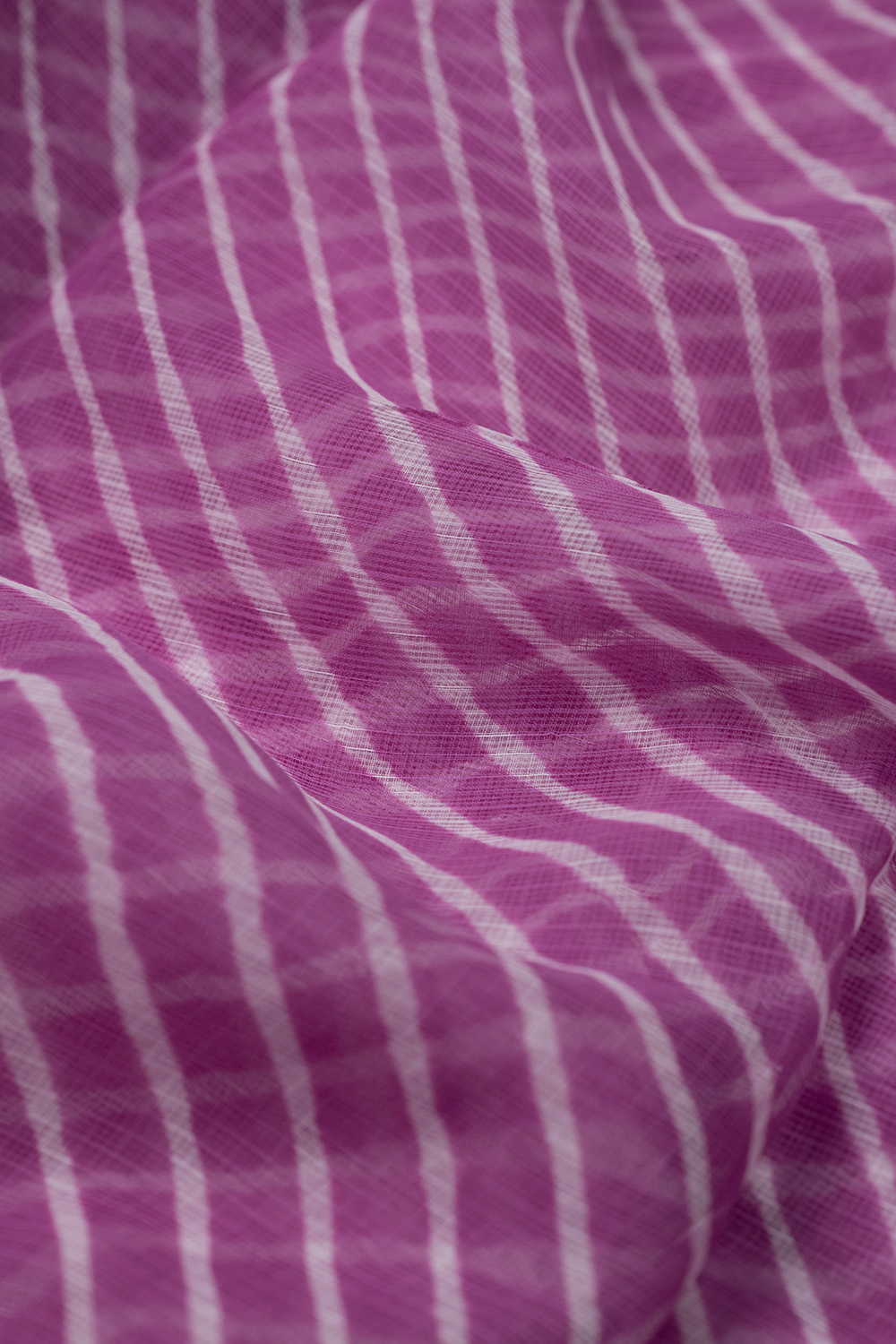 Cream Lines - Pink Leheriya Kota Cotton Fabric - Image 3