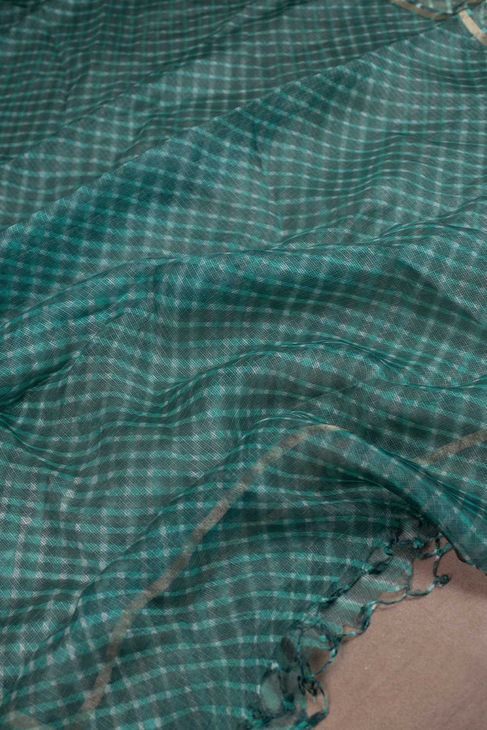 Shade of Green Leheriya Kota Silk Dupatta