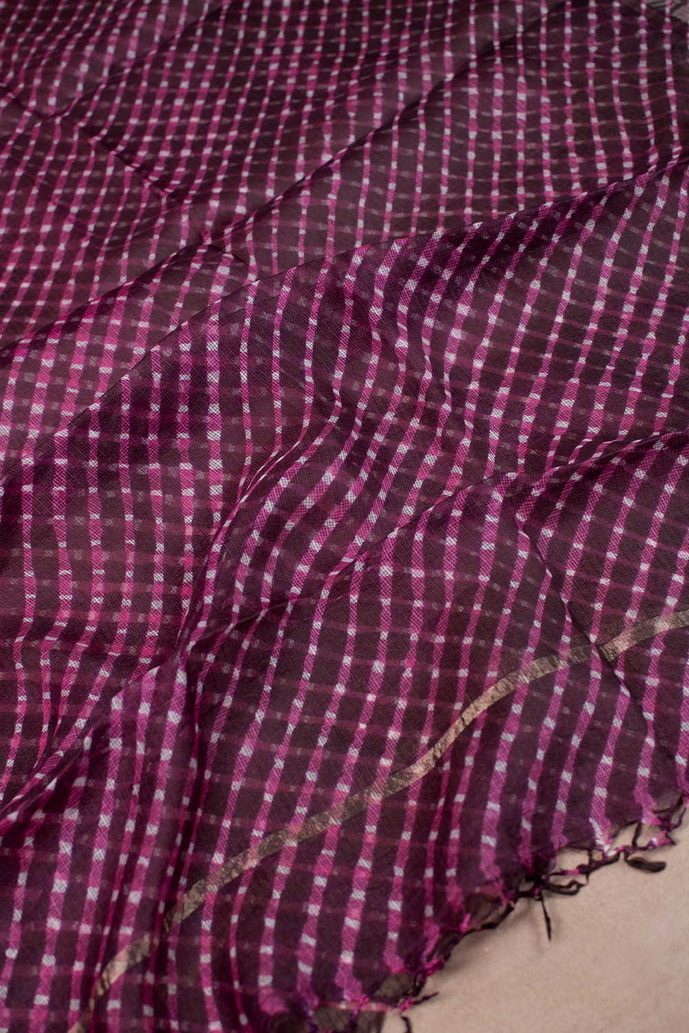 Purple - Leheriya Kota Silk Dupatta