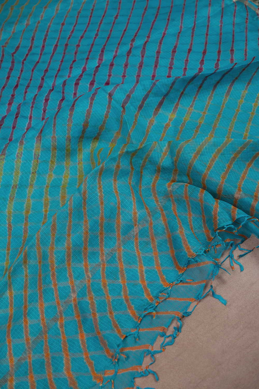 Blue Leheriya Kota Silk Dupatta