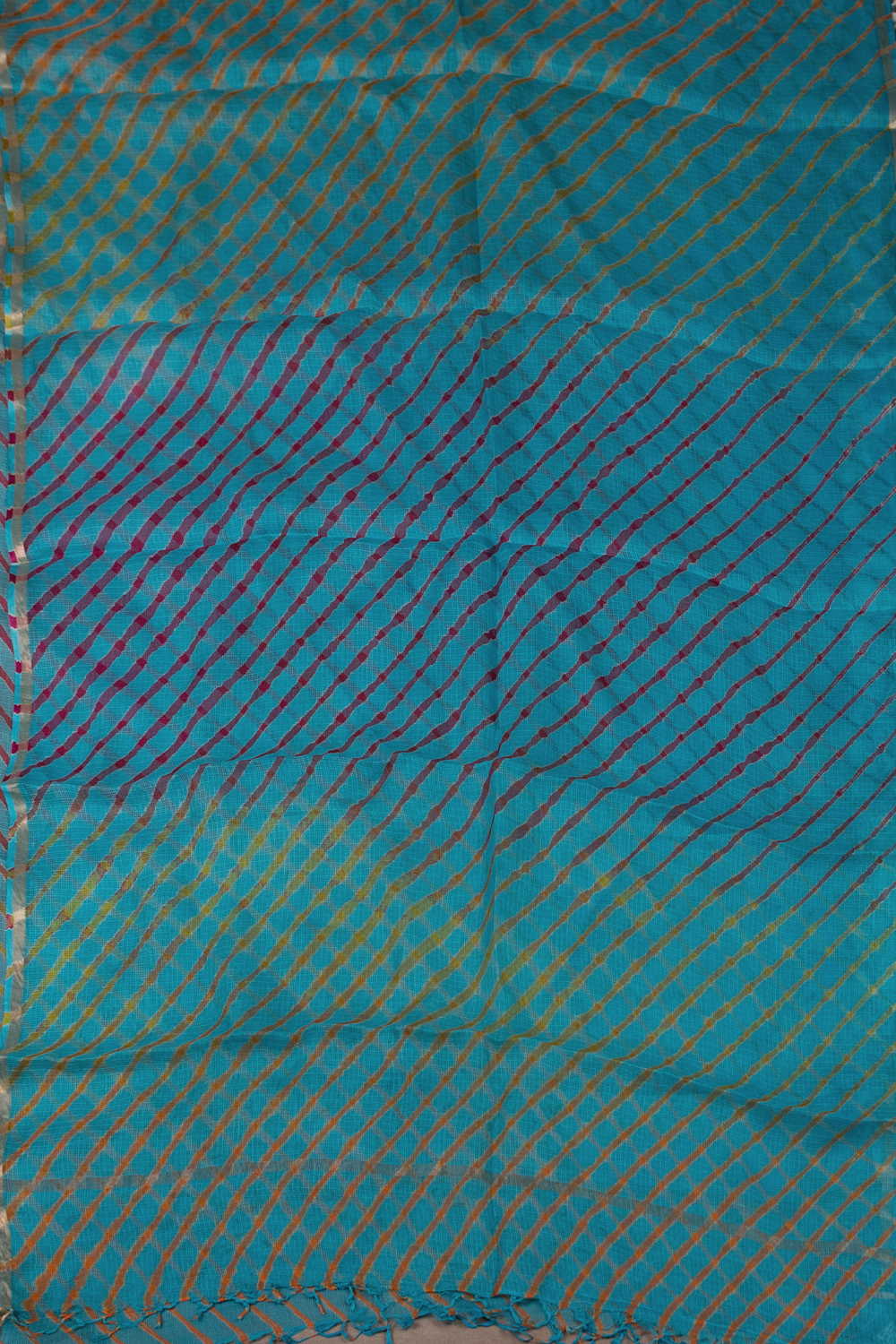 Blue Leheriya Kota Silk Dupatta - Image 3
